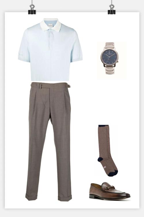 This light blue POLO shirt looks warm and wet, but it's actually very demanding. Five sets of plans look stylish.

