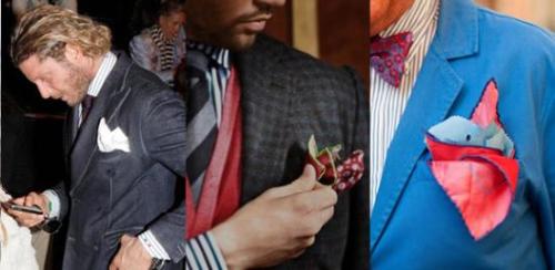 Men's suit accessories, what are common ways to fold pocket squares

